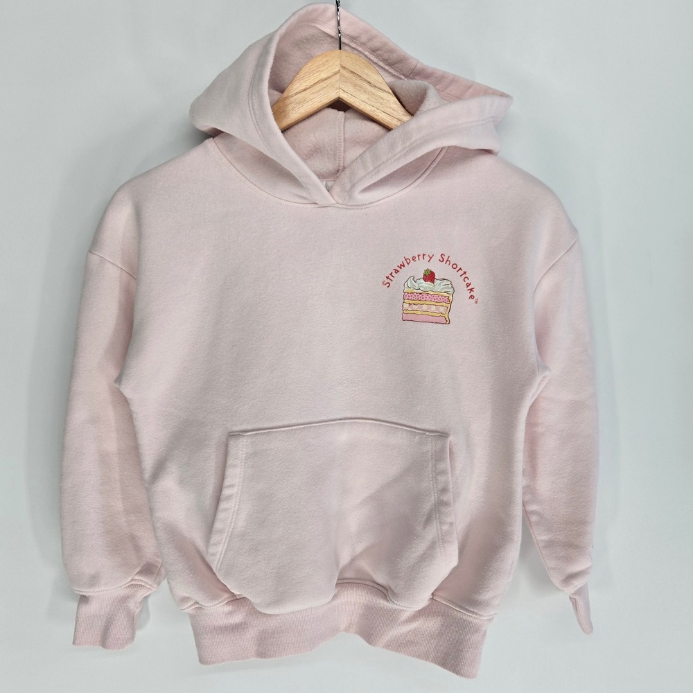 Strawberry‎ Shortcake Hoodie Girls Medium M 8 Pink Fleece Hooded Sweatshirt